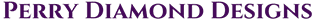 Text: Perry Diamond Designs in purple.